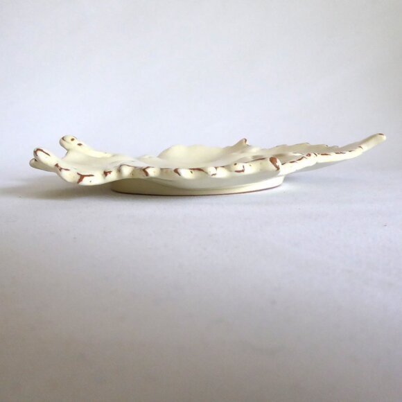 NEW CRATE & BARREL CERAMICHE MADE IN ITALY CERAMIC LEAF SHAPED BOWL PLATE SET - Picture 6 of 12